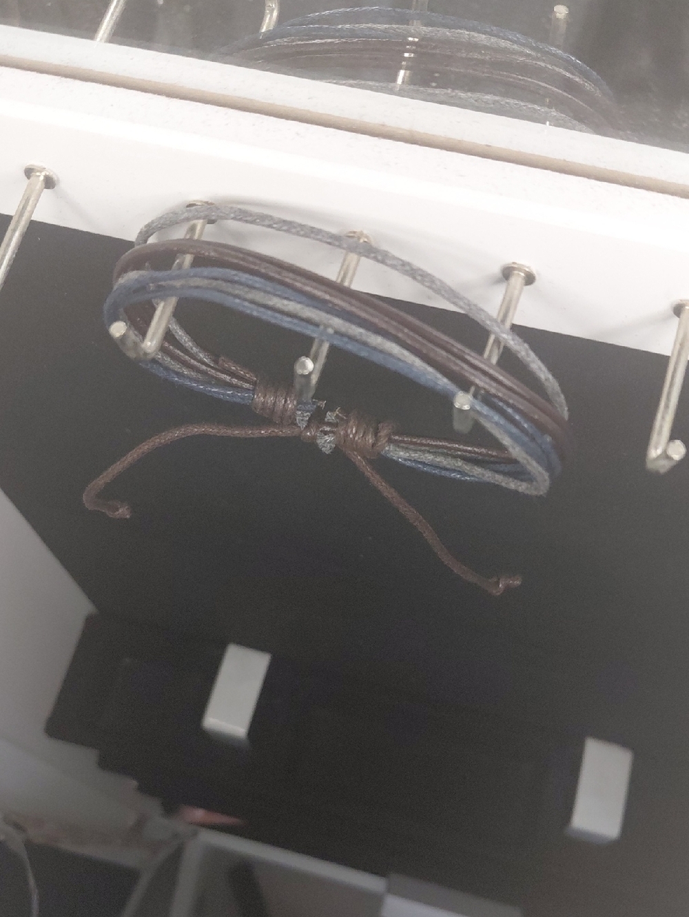 Multi-String Leather Bracelet - Blue & Brown
